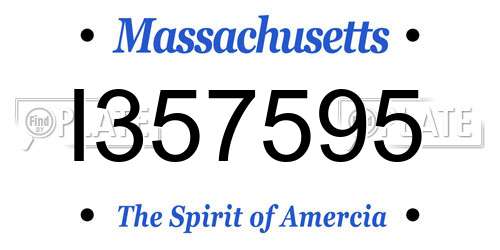 I357595 Massachusetts License Plate