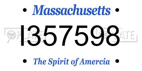 I357598 Massachusetts License Plate