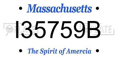 I35759B Massachusetts License Plate