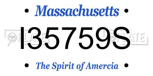 I35759S Massachusetts License Plate