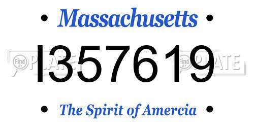 I357619 Massachusetts License Plate