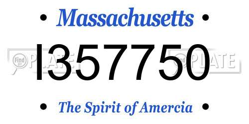 I357750 Massachusetts License Plate