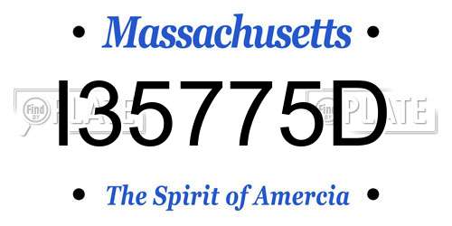 I35775D Massachusetts License Plate