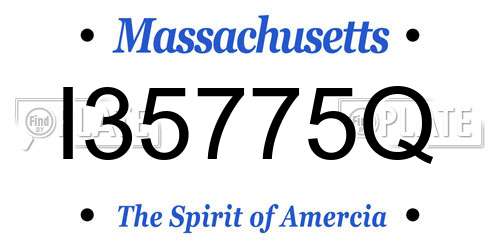 I35775Q Massachusetts License Plate