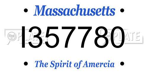 I357780 Massachusetts License Plate