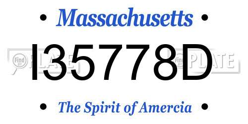 I35778D Massachusetts License Plate