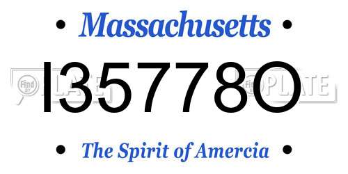 I35778O Massachusetts License Plate