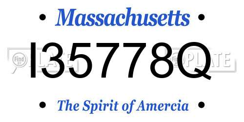 I35778Q Massachusetts License Plate