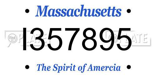 I357895 Massachusetts License Plate