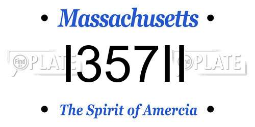 I357II Massachusetts License Plate