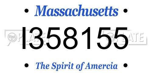 I358155 Massachusetts License Plate
