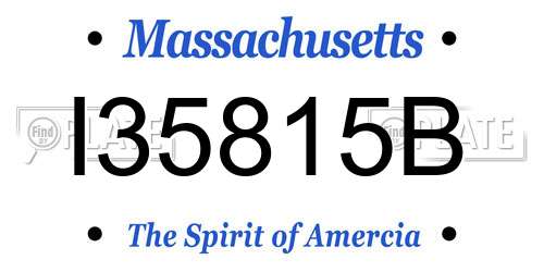 I35815B Massachusetts License Plate
