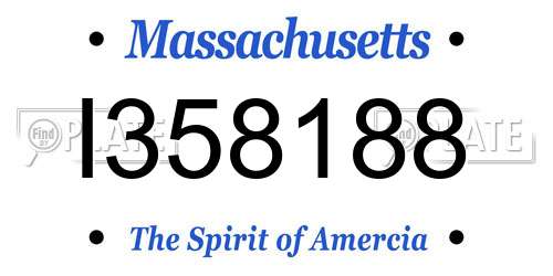 I358188 Massachusetts License Plate