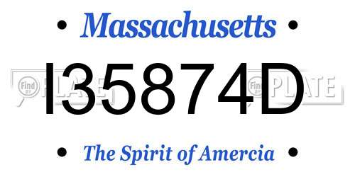 I35874D Massachusetts License Plate