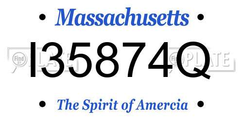 I35874Q Massachusetts License Plate