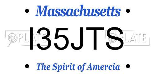I35JTS Massachusetts License Plate