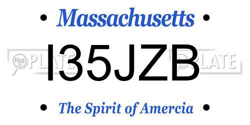 I35JZB Massachusetts License Plate