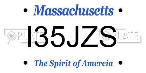 I35JZS Massachusetts License Plate