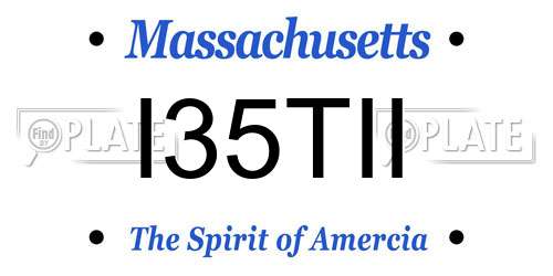 I35TII Massachusetts License Plate