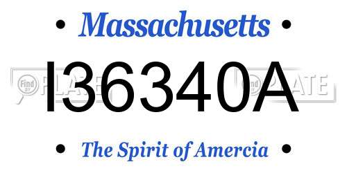 I36340A Massachusetts License Plate