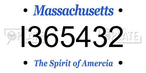 I365432 Massachusetts License Plate
