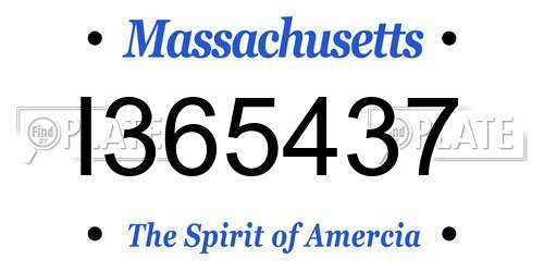 I365437 Massachusetts License Plate