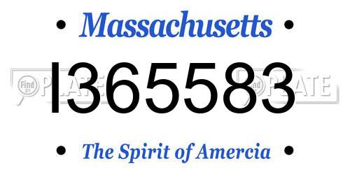 I365583 Massachusetts License Plate