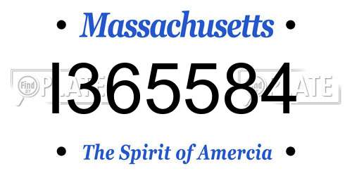 I365584 Massachusetts License Plate