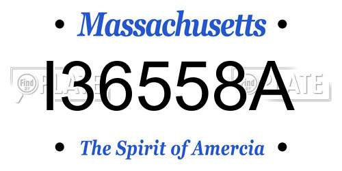 I36558A Massachusetts License Plate