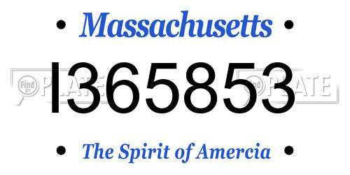 I365853 Massachusetts License Plate
