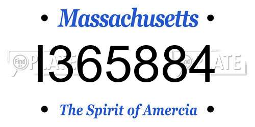 I365884 Massachusetts License Plate