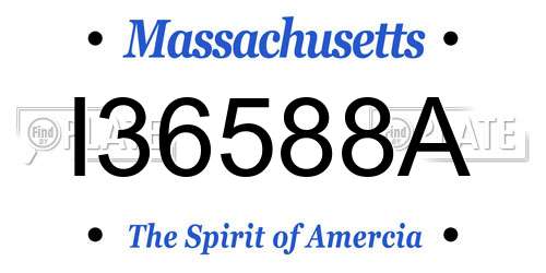 I36588A Massachusetts License Plate