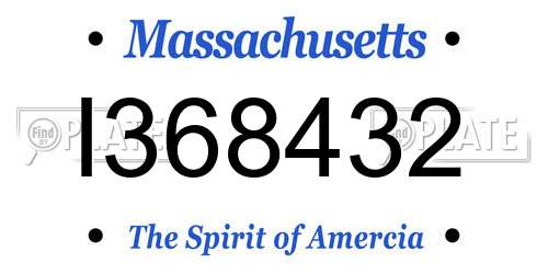 I368432 Massachusetts License Plate