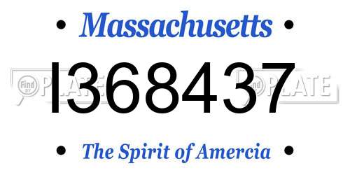 I368437 Massachusetts License Plate