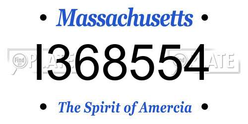 I368554 Massachusetts License Plate