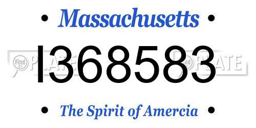 I368583 Massachusetts License Plate