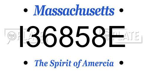 I36858E Massachusetts License Plate