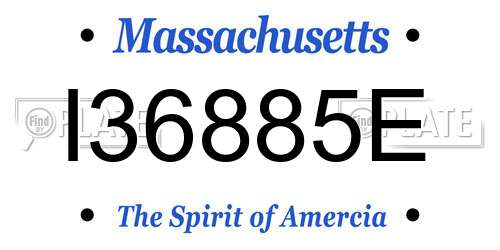 I36885E Massachusetts License Plate