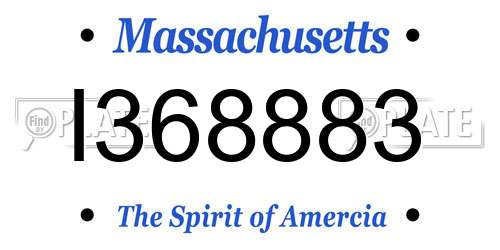 I368883 Massachusetts License Plate