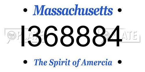 I368884 Massachusetts License Plate
