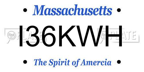 I36KWH Massachusetts License Plate