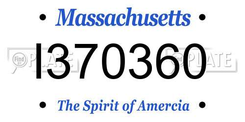 I370360 Massachusetts License Plate