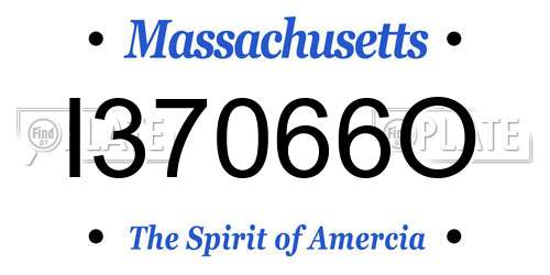 I37066O Massachusetts License Plate