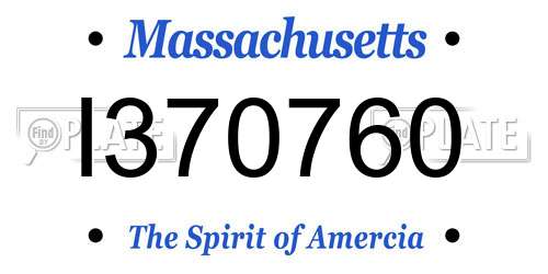 I370760 Massachusetts License Plate
