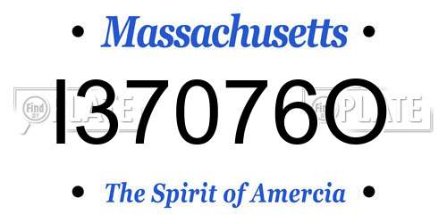 I37076O Massachusetts License Plate