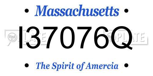 I37076Q Massachusetts License Plate