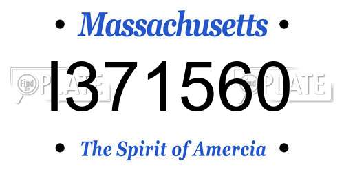 I371560 Massachusetts License Plate