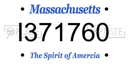 I371760 Massachusetts License Plate