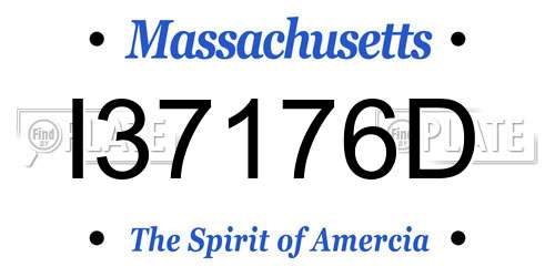 I37176D Massachusetts License Plate
