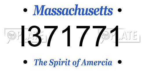 I371771 Massachusetts License Plate